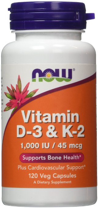 NOW Foods - Vitamin D-3 & K-2 - 120 Vegan Caps