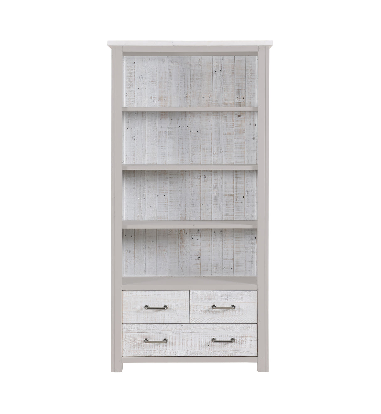 Greystone - Large Open Bookcase with Drawers