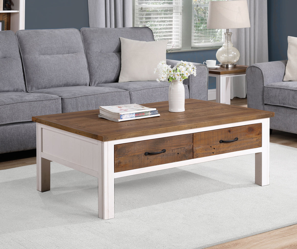 Splash of White - Coffee Table With Four Drawers