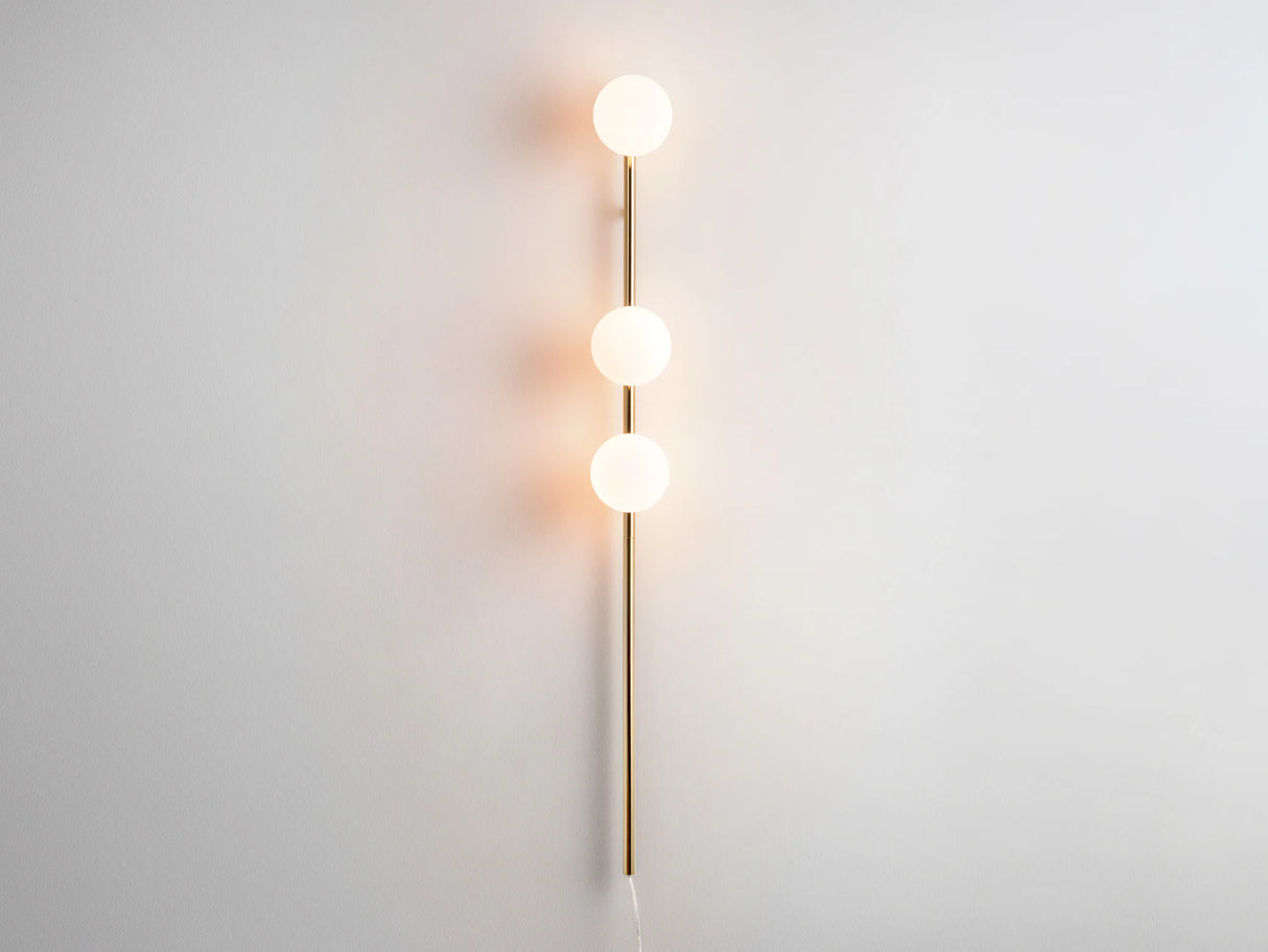 houseof. Bar Opal Ball Wall Light in Brass