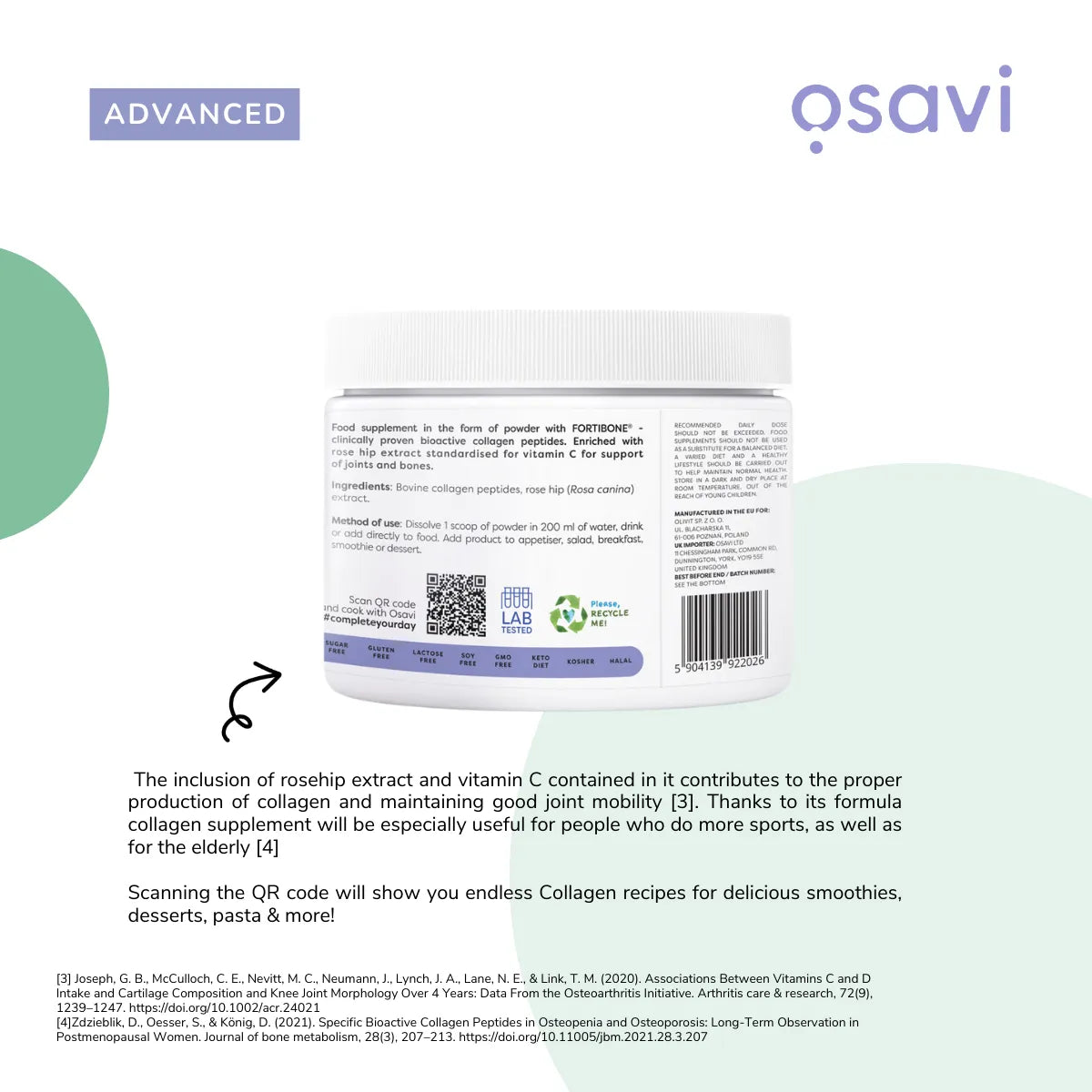Osavi Collagen Peptides - Joints & Bones – 150.9g