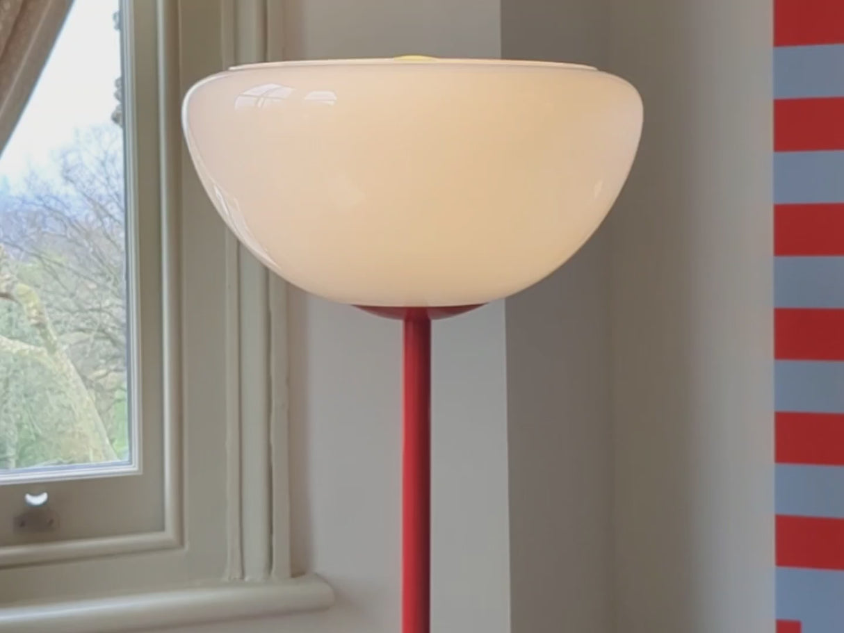 houseof. Glass Bowl Floor Lamp in Jam Red