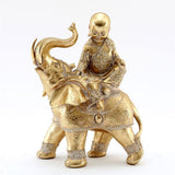 26cm Gold Buddha on Elephant Ornament - Lacona Home 