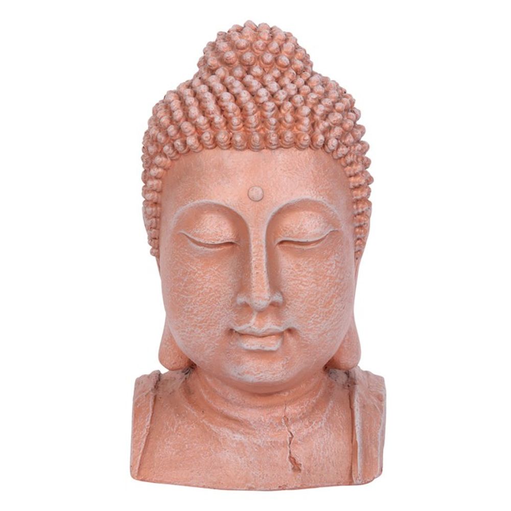 41cm Terracotta Effect Buddha Head Ornament - Lacona Home 