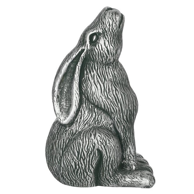 Silver Terracotta Moon Gazing Hare Garden Ornament - Lacona Home 